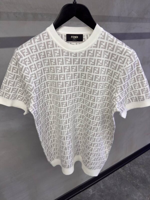 Fendi Monogram Jumper T-Shirt White Grey - Afbeelding 2