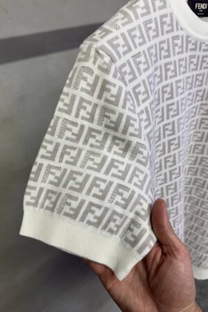 Fendi Monogram Jumper T-Shirt White Grey