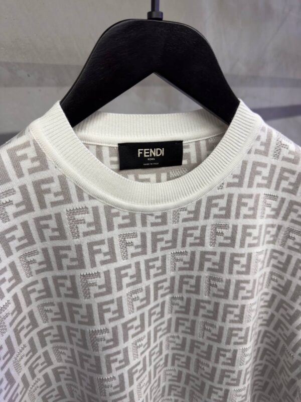 Fendi Monogram Jumper T-Shirt White Grey - Afbeelding 4