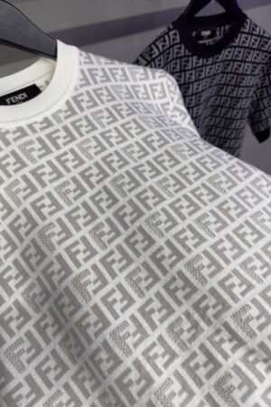 Fendi Monogram Jumper T-Shirt White Grey