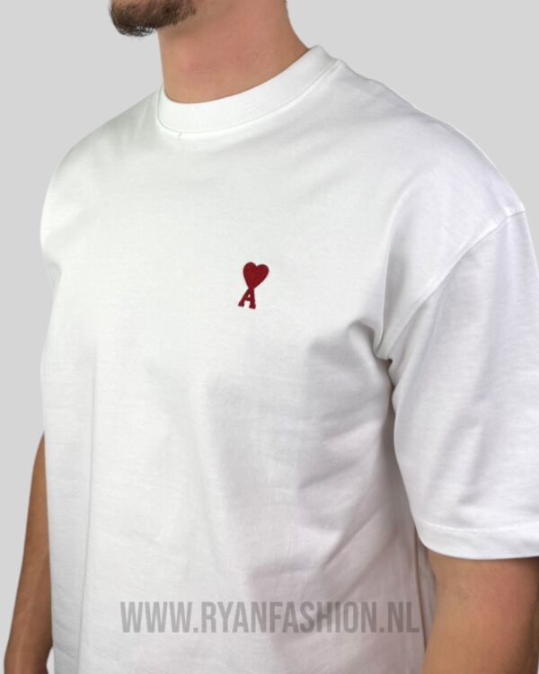 AMI Heart Logo T-Shirt White - Afbeelding 3