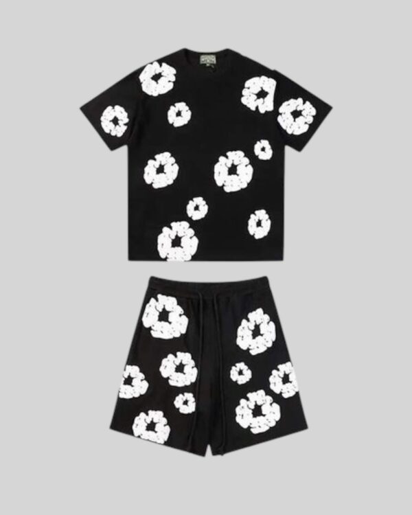 Denim Tears Wreath Short Set Black