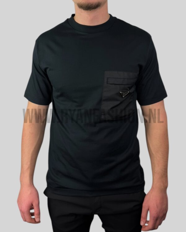 Prada Re-Nylon and Jersey T-Shirt Black