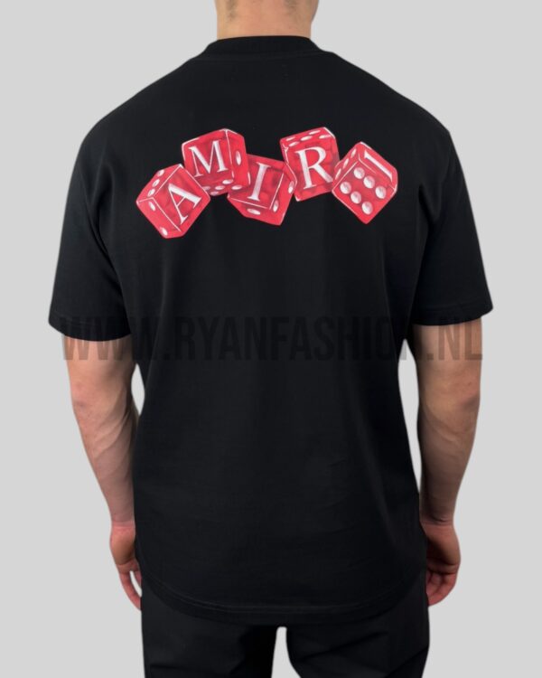Amiri Red Dice's Double Print T-Shirt Black - Afbeelding 4