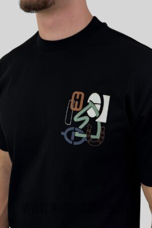 Hermes ''H Puzzle'' T-Shirt with Leather Black