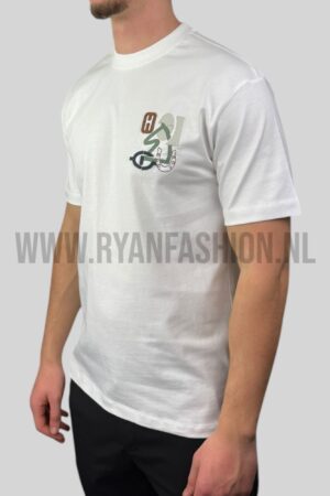 Hermes ''H Puzzle'' T-Shirt with Leather White