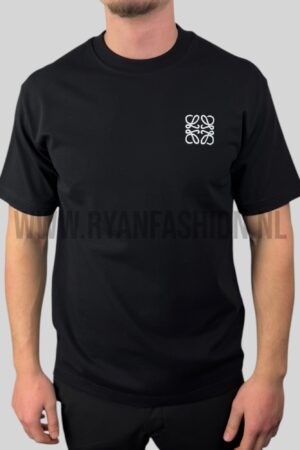 Loewe Anagram Geborduurd Logo T-Shirt Zwart