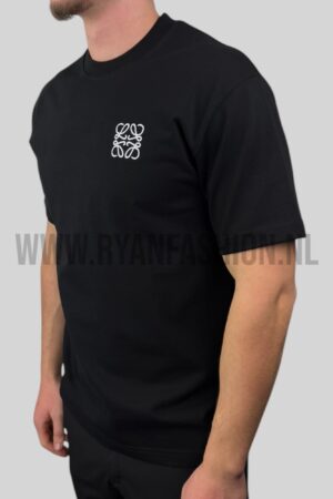 Loewe Anagram Geborduurd Logo T-Shirt Zwart