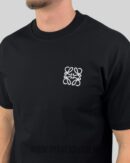 Loewe Anagram Geborduurd Logo T-Shirt Zwart