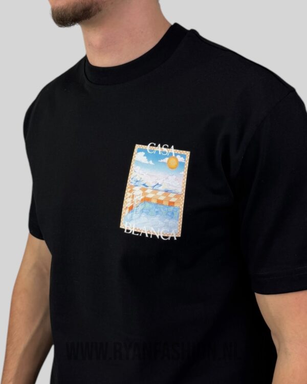 Casablanca Surreal Pool T-Shirt Black - Afbeelding 3