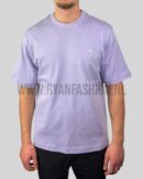 AMI Paris Tonal Heart Embroidered T-Shirt Lilac