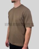 AMI Paris Tonal Heart Embroidered T-Shirt Brown