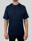 AMI Paris Tonal Heart Embroidered T-Shirt Navy