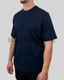 AMI Paris Tonal Heart Embroidered T-Shirt Navy