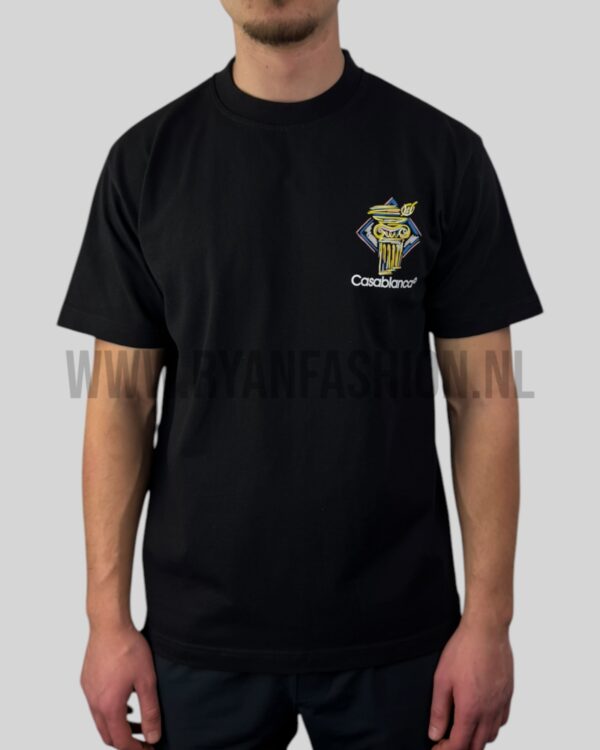 Casablanca Diamond Column Printed T-Shirt Black