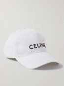 Celine Baseball Cotton Cap White