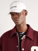 Celine Baseball Cotton Cap White
