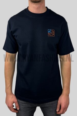 Loewe Anagram Geborduurd Logo T-Shirt Navy Blue