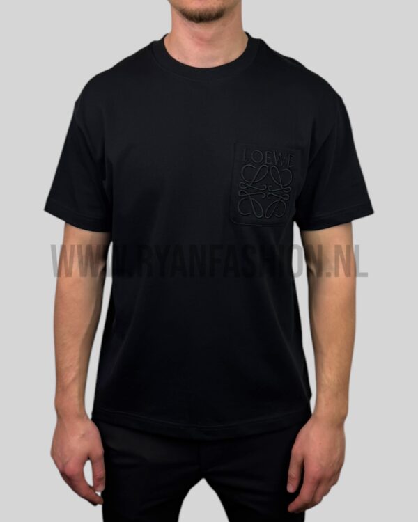 Loewe Embroidered Pocket Logo T-Shirt Black