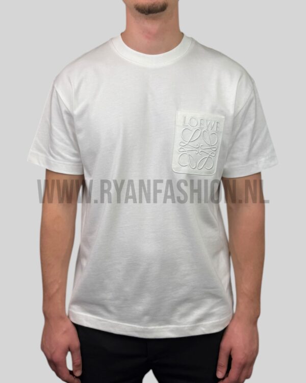 Loewe Embroidered Pocket Logo T-Shirt White