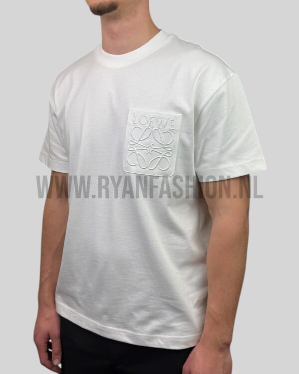 Loewe Embroidered Pocket Logo T-Shirt White - Afbeelding 2