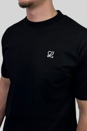Loewe Anagram Geborduurd Logo T-Shirt Black White