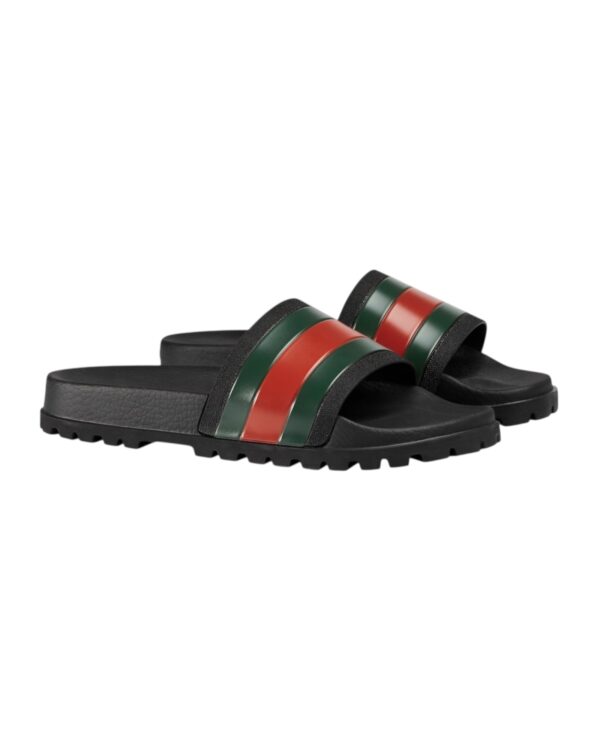 Gucci Slide Sandal With Web Black - Afbeelding 2