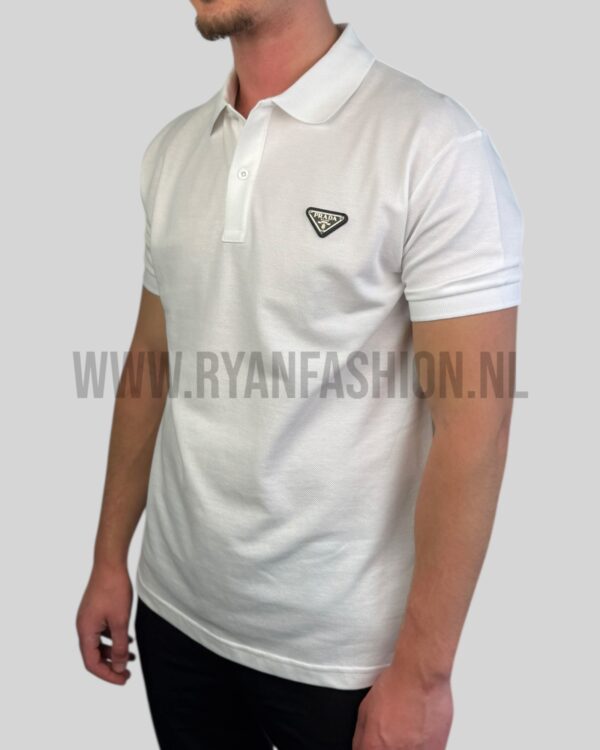 Prada Cotton Polo Shirt White - Afbeelding 2