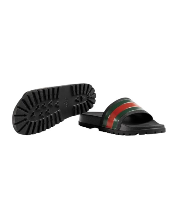 Gucci Slide Sandal With Web Black - Afbeelding 4