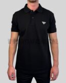 Prada Cotton Polo Shirt Zwart