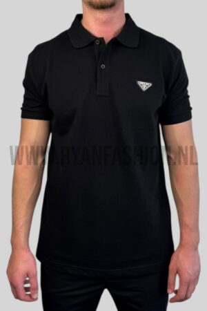 Prada Cotton Polo Shirt Zwart