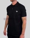 Prada Cotton Polo Shirt Zwart