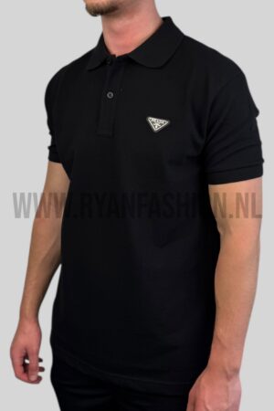 Prada Cotton Polo Shirt Zwart
