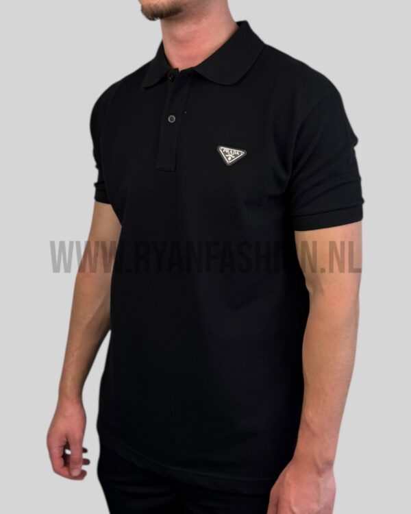 Prada Cotton Polo Shirt Zwart - Afbeelding 2