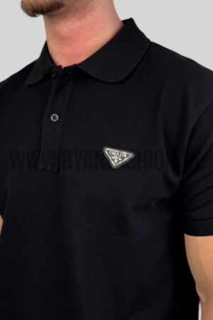 Prada Cotton Polo Shirt Zwart