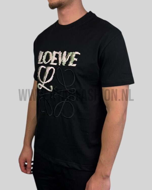 Loewe Flowers Logo Cotton T-Shirt Black - Afbeelding 2