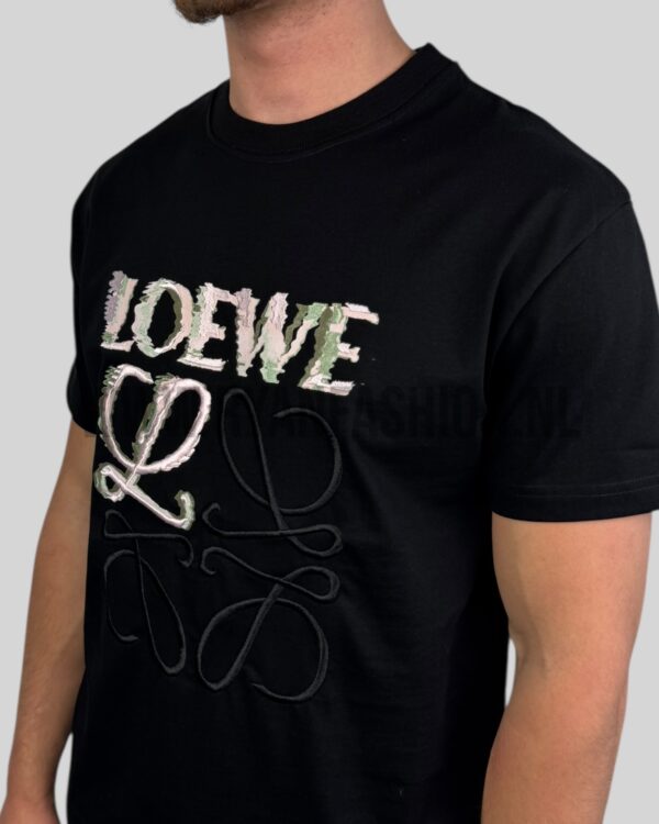 Loewe Flowers Logo Cotton T-Shirt Black - Afbeelding 3