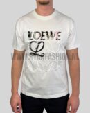 Loewe Flowers Logo Cotton T-Shirt White