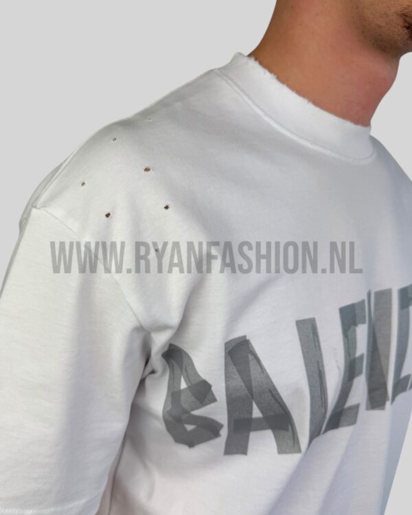 Balenciaga Logo Printed T-Shirt White - Afbeelding 2