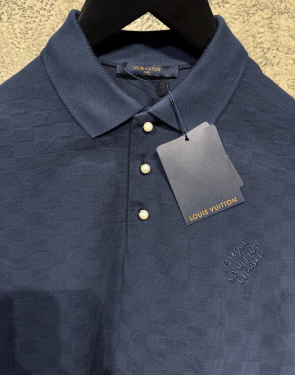 Louis Vuitton Damier Signature Polo Shirt Midnight Blue - Afbeelding 3