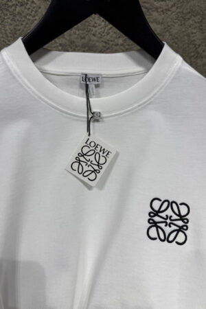 Loewe Anagram Geborduurd Logo T-Shirt White