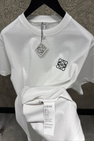 Loewe Anagram Geborduurd Logo T-Shirt White