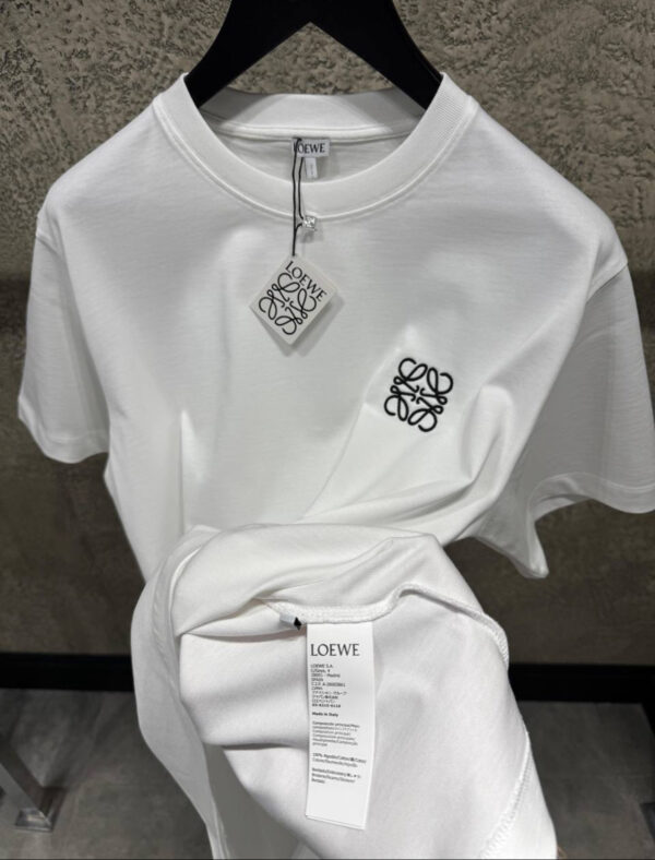 Loewe Anagram Geborduurd Logo T-Shirt White - Afbeelding 3