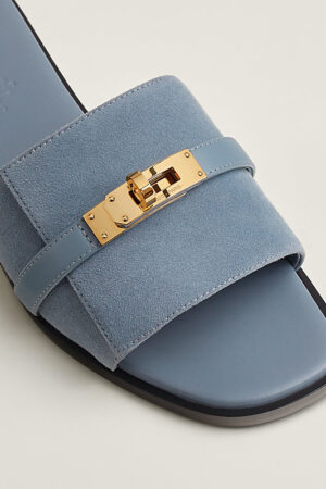 Hermes Giulia Sandal Bleu Grignon