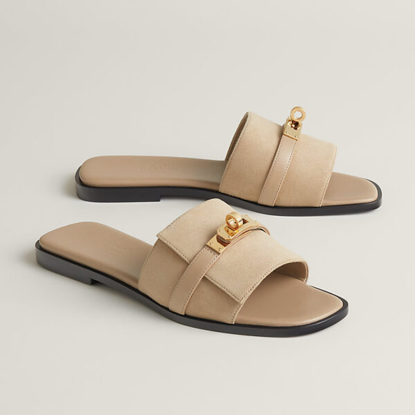 Hermes Giulia Sandal Beige Lin