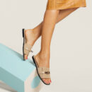 Hermes Giulia Sandal Beige Lin