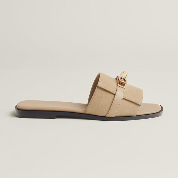Hermes Giulia Sandal Beige Lin - Afbeelding 4