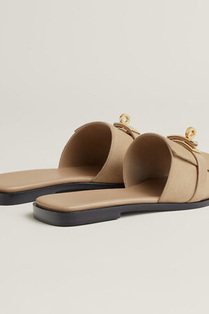 Hermes Giulia Sandal Beige Lin