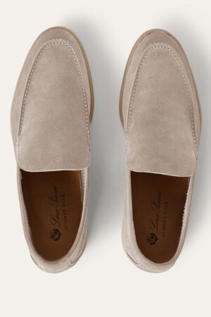 Loro Piana Summerwalk Suede Loafers Classic Beige