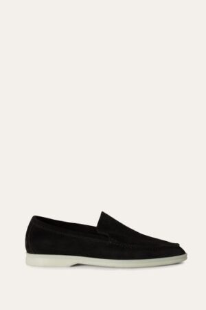 Loro Piana Summerwalk Suede Loafers Black